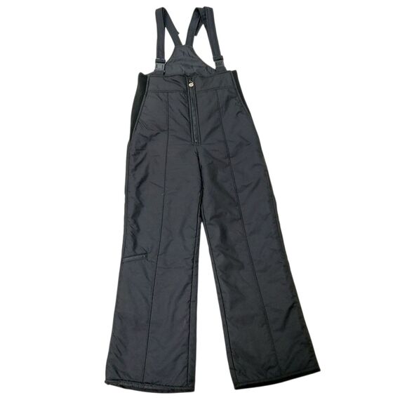 Vintage Skitique Ski Snow Bibs Mens Small Black Insulated Nylon Snowboarding - Picture 1 of 11